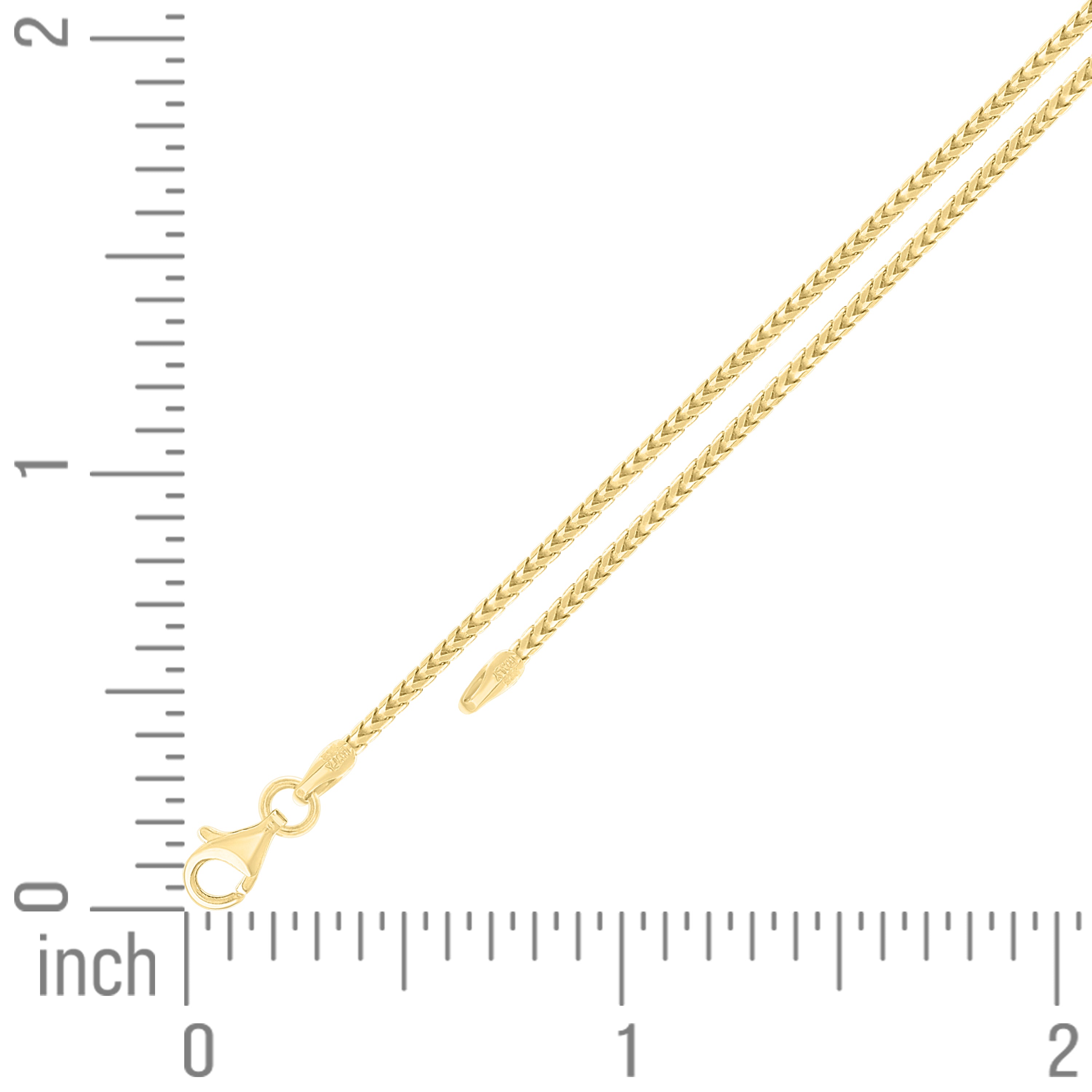 925 Silver Solid Franco Chain Rhodium 030 0.5mm