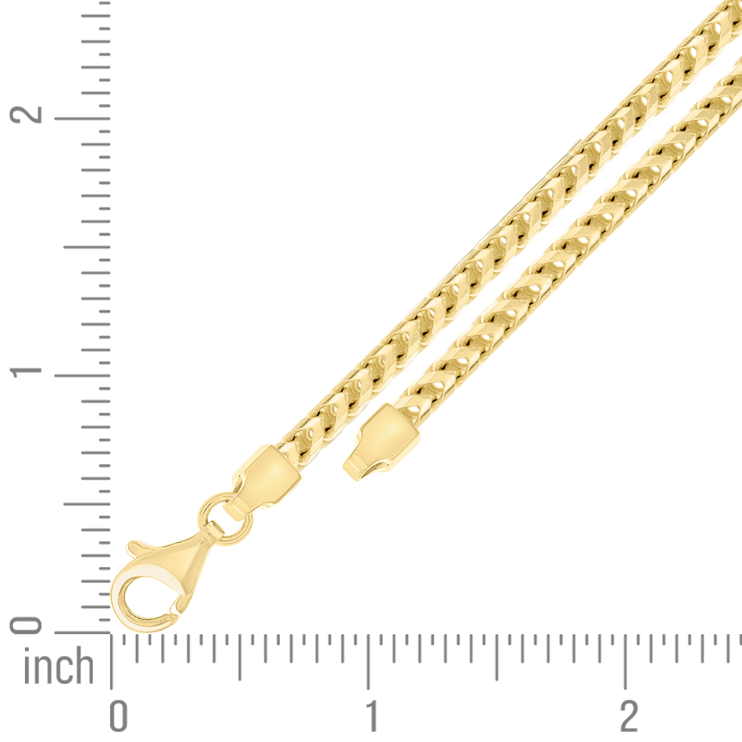 925 Silver Solid Franco Chain Rhodium 030 0.5mm