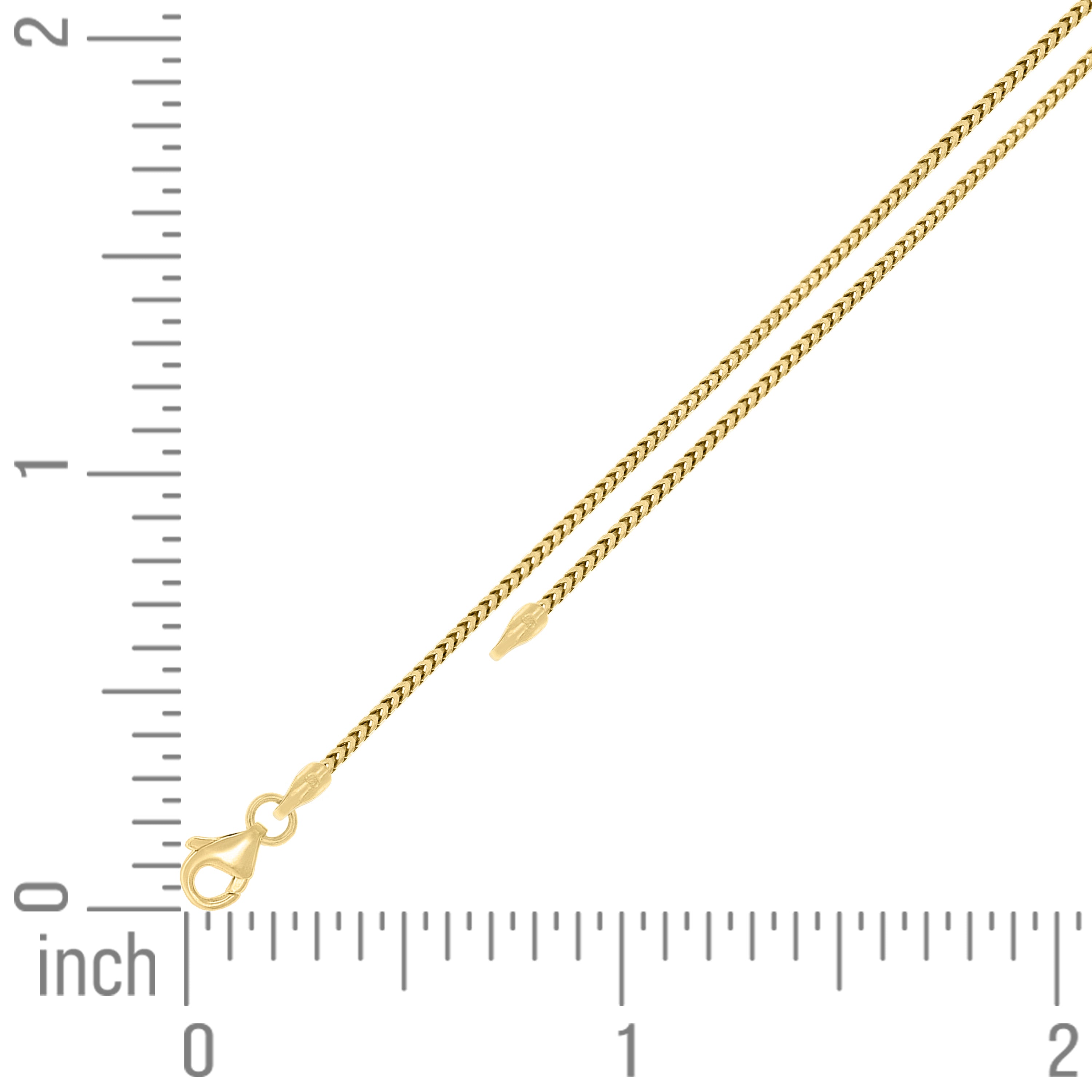 925 Silver Solid Franco Chain Rhodium 030 0.5mm