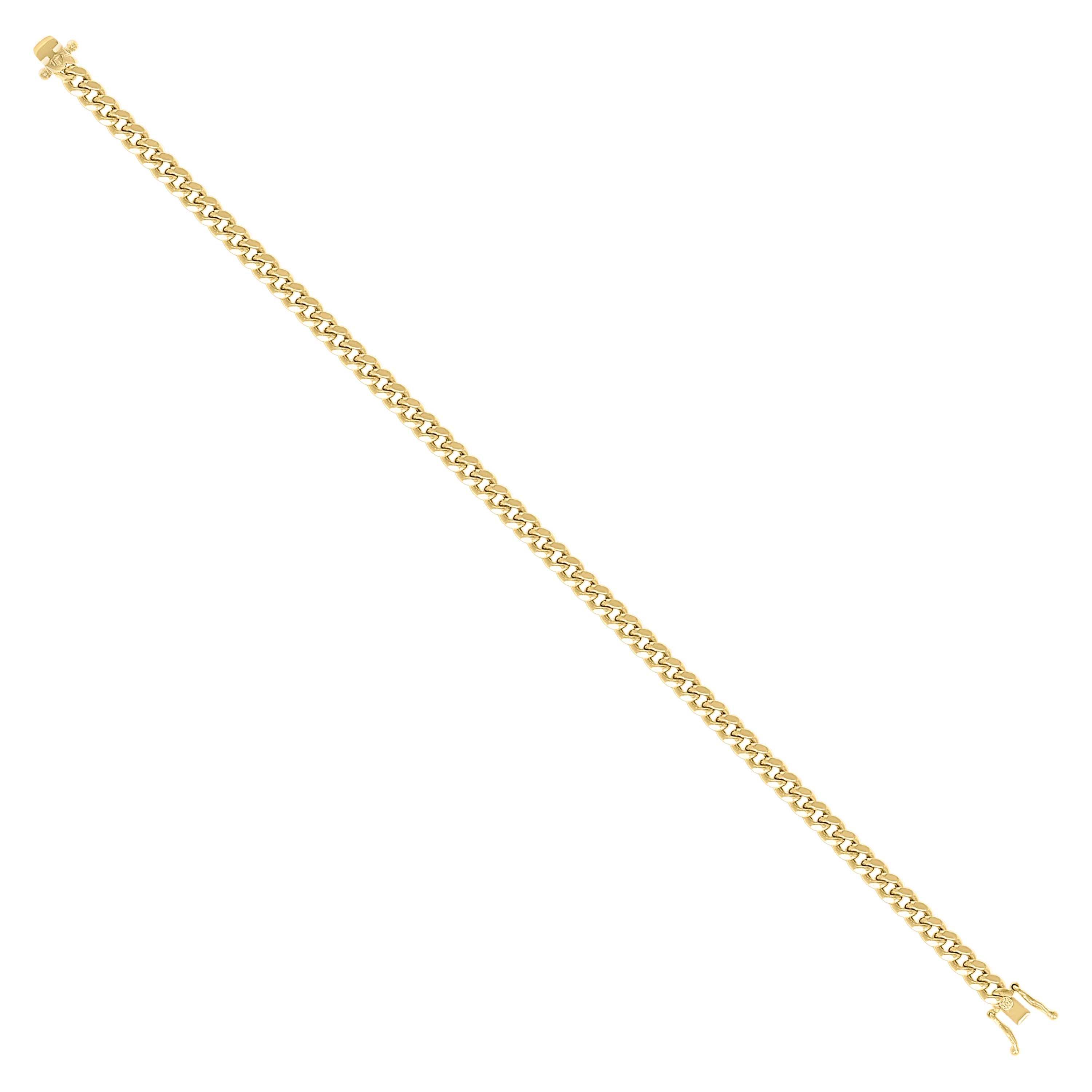 925 Sterling Silver Hollow Miami Cuban Chain Yellow 120 4.1mm