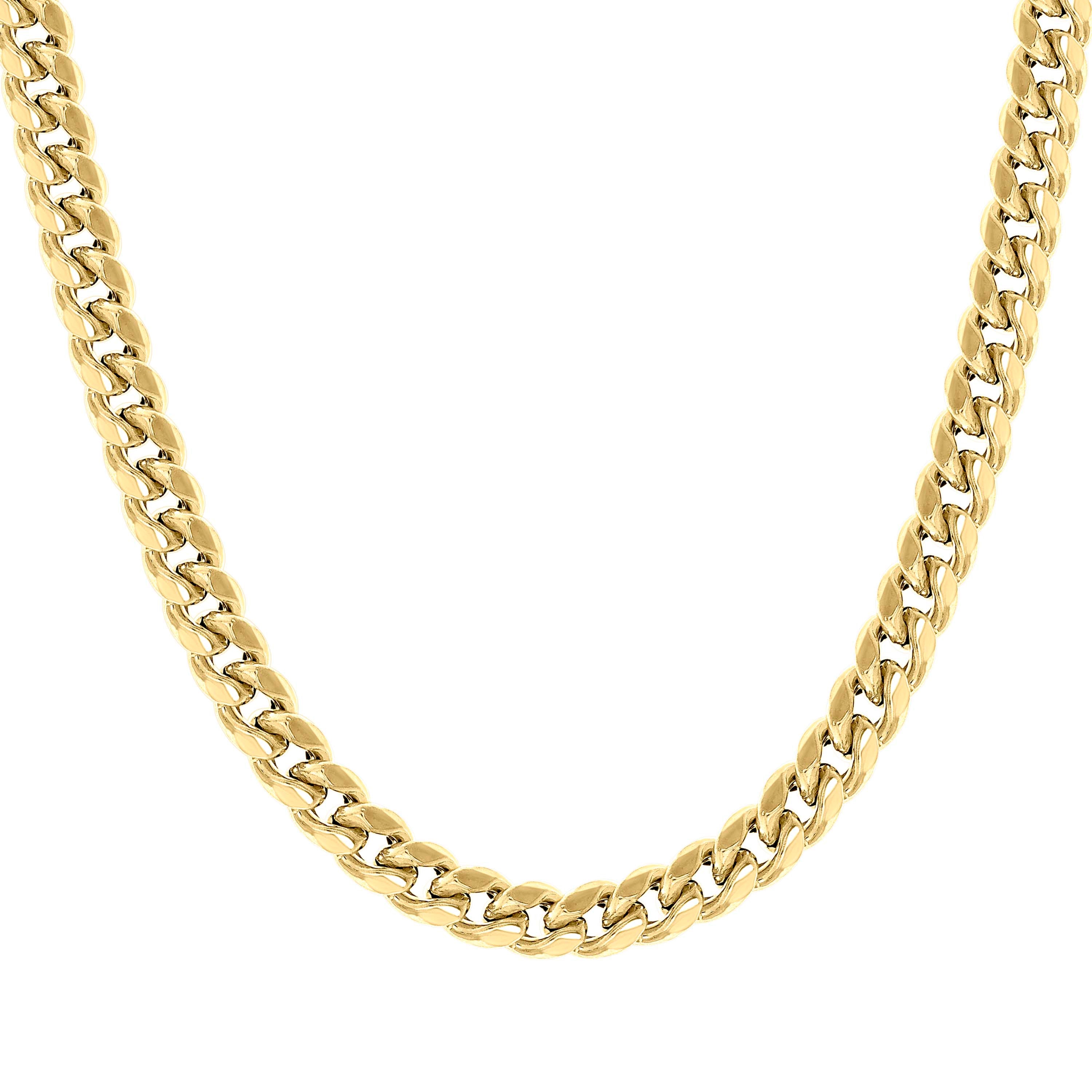 925 Sterling Silver Hollow Miami Cuban Chain Yellow 120 4.1mm