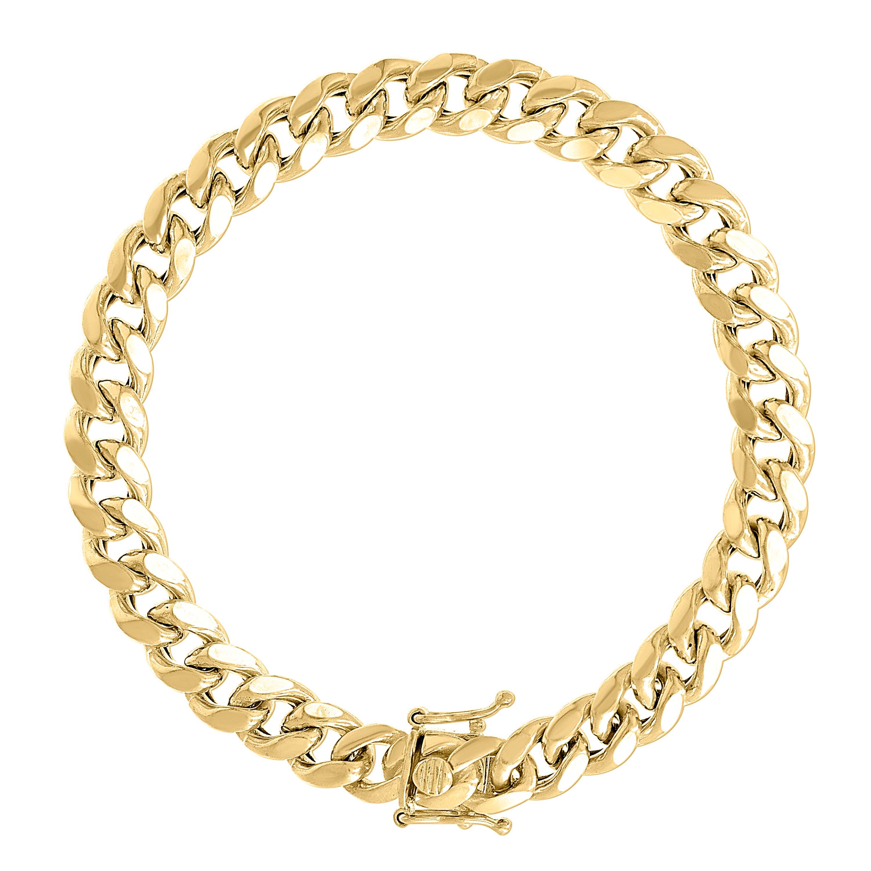 925 Sterling Silver Hollow Miami Cuban Chain Yellow 120 4.1mm