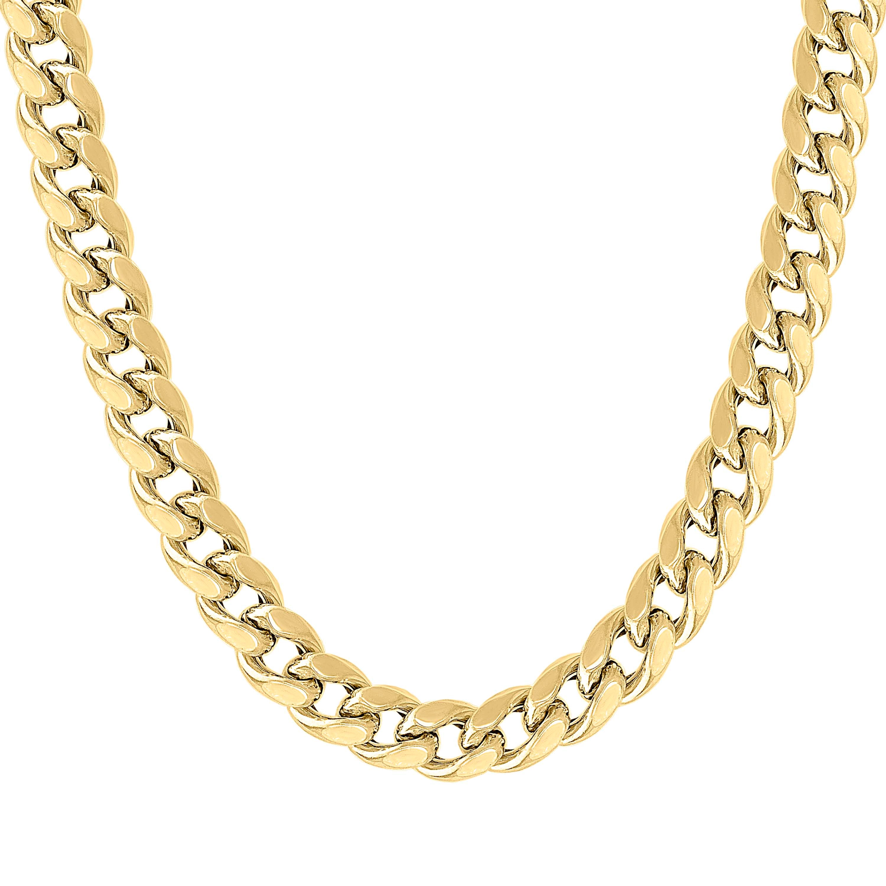 925 Sterling Silver Hollow Miami Cuban Chain Yellow 120 4.1mm