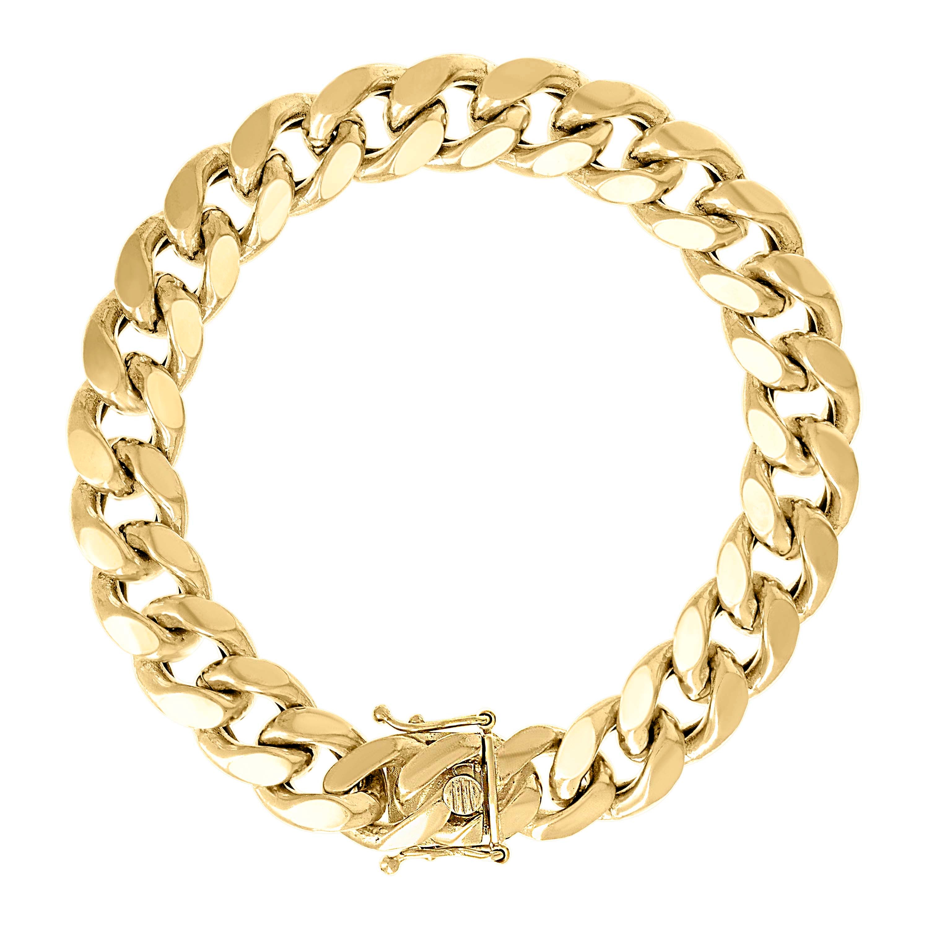 925 Sterling Silver Hollow Miami Cuban Chain Yellow 120 4.1mm