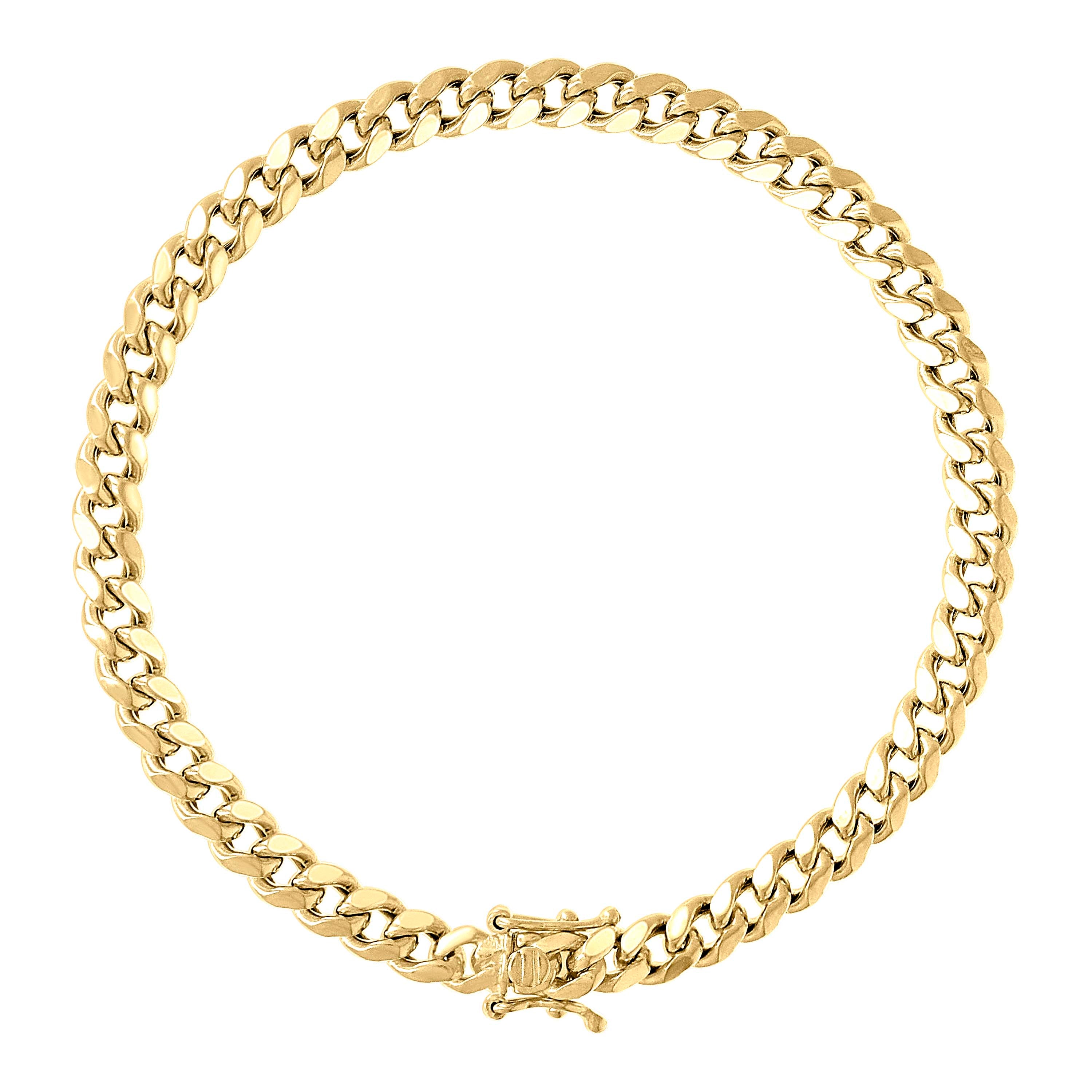 925 Sterling Silver Hollow Miami Cuban Chain Yellow 120 4.1mm