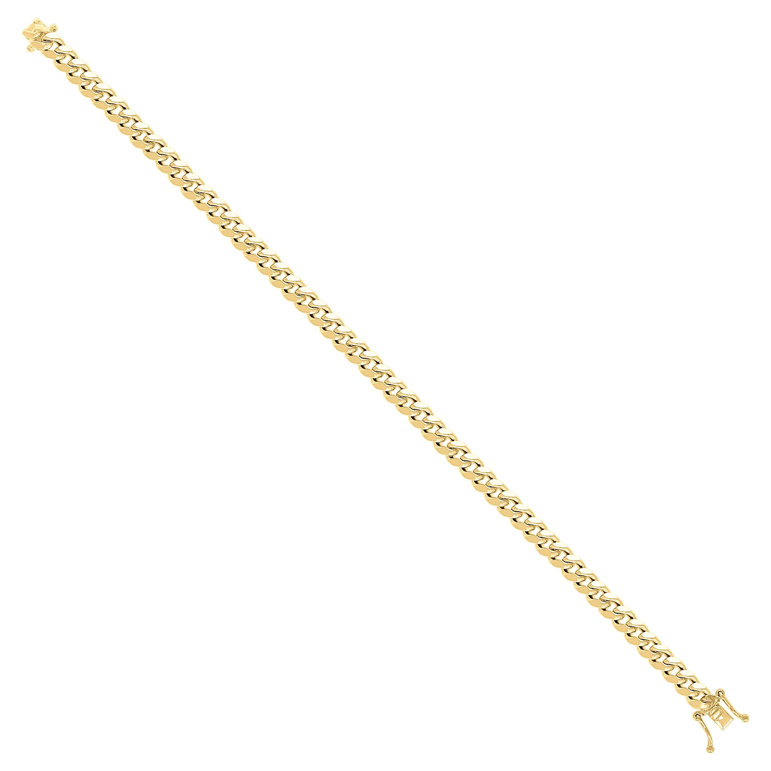 925 Sterling Silver Hollow Miami Cuban Chain Yellow 120 4.1mm