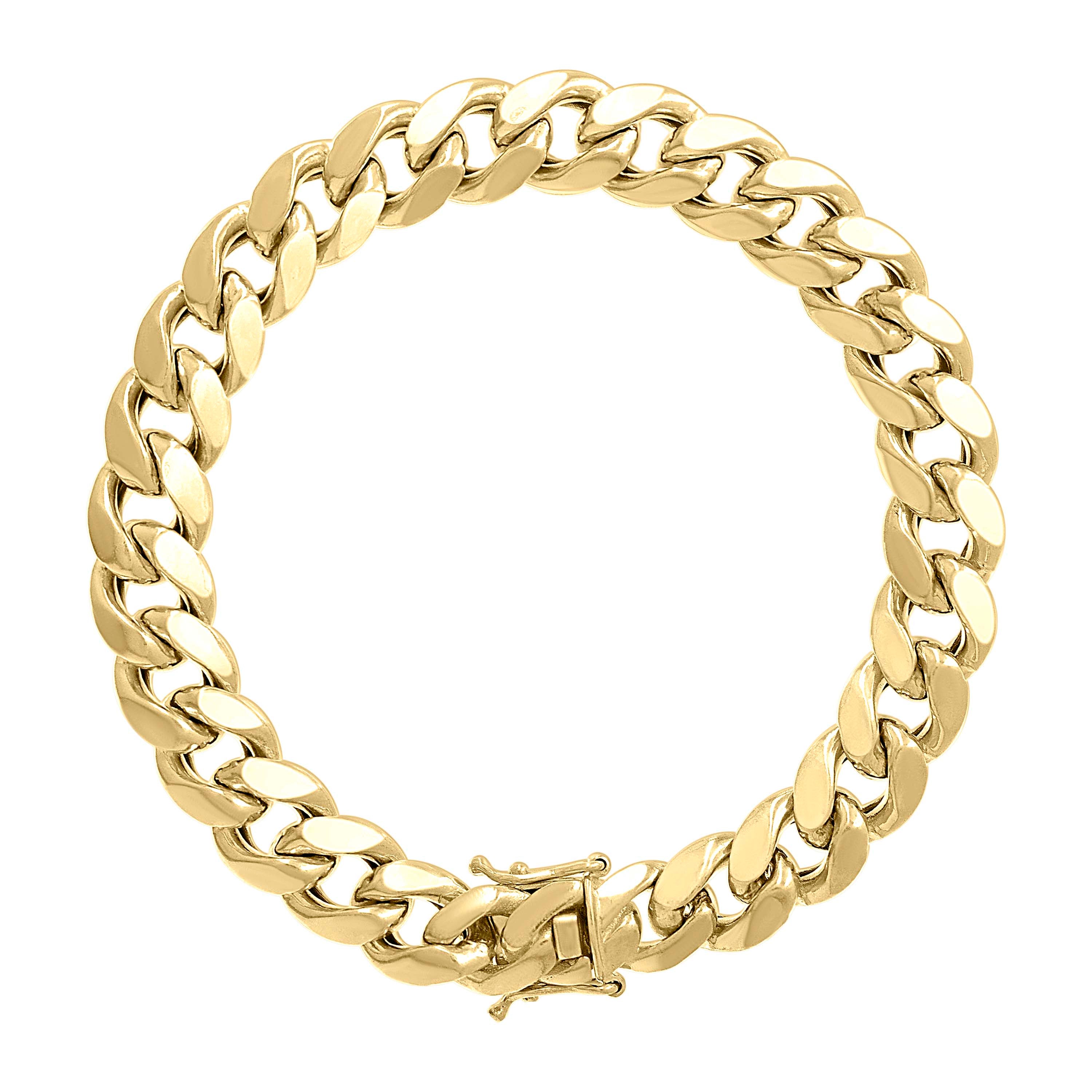 925 Sterling Silver Hollow Miami Cuban Chain Yellow 120 4.1mm