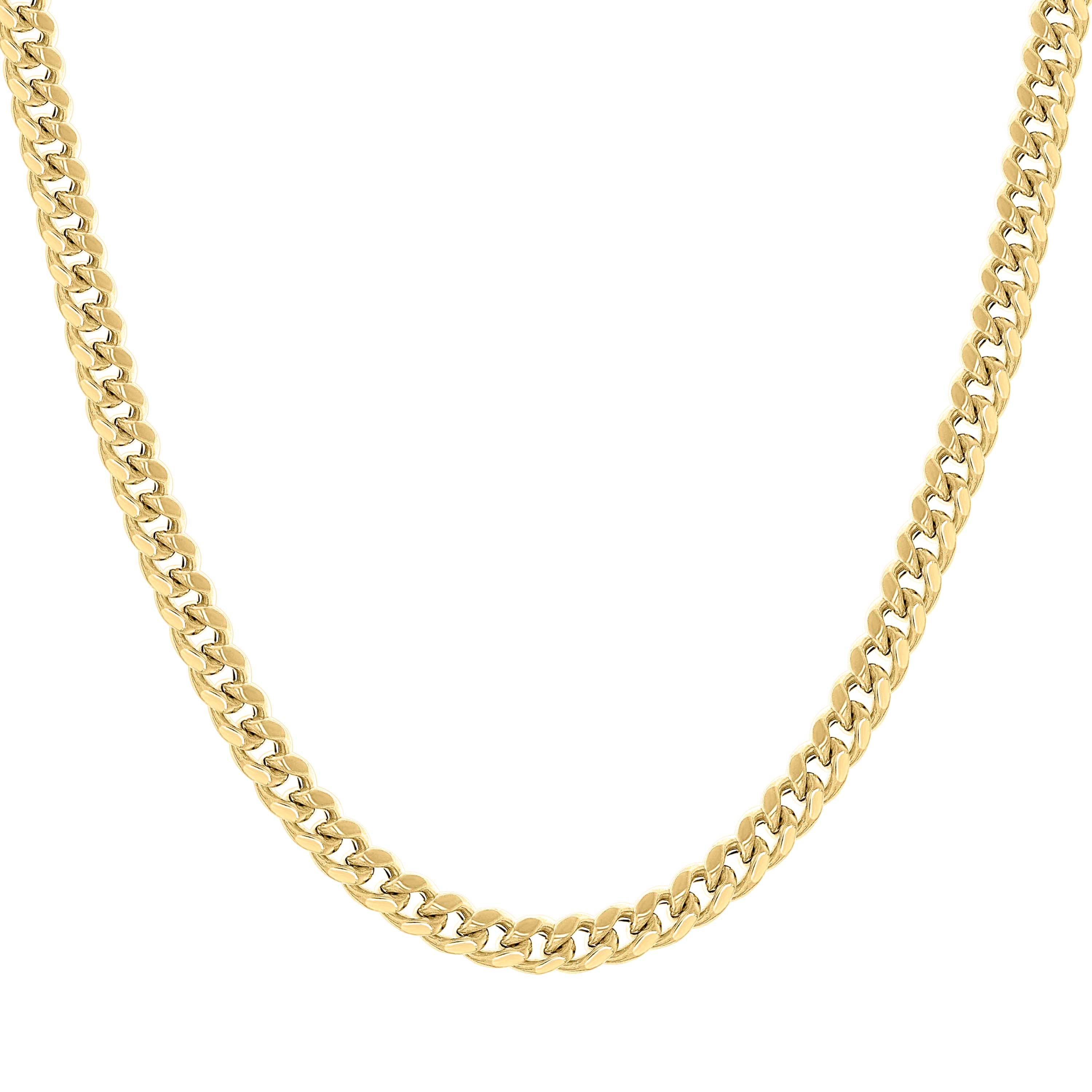925 Sterling Silver Hollow Miami Cuban Chain Yellow 120 4.1mm