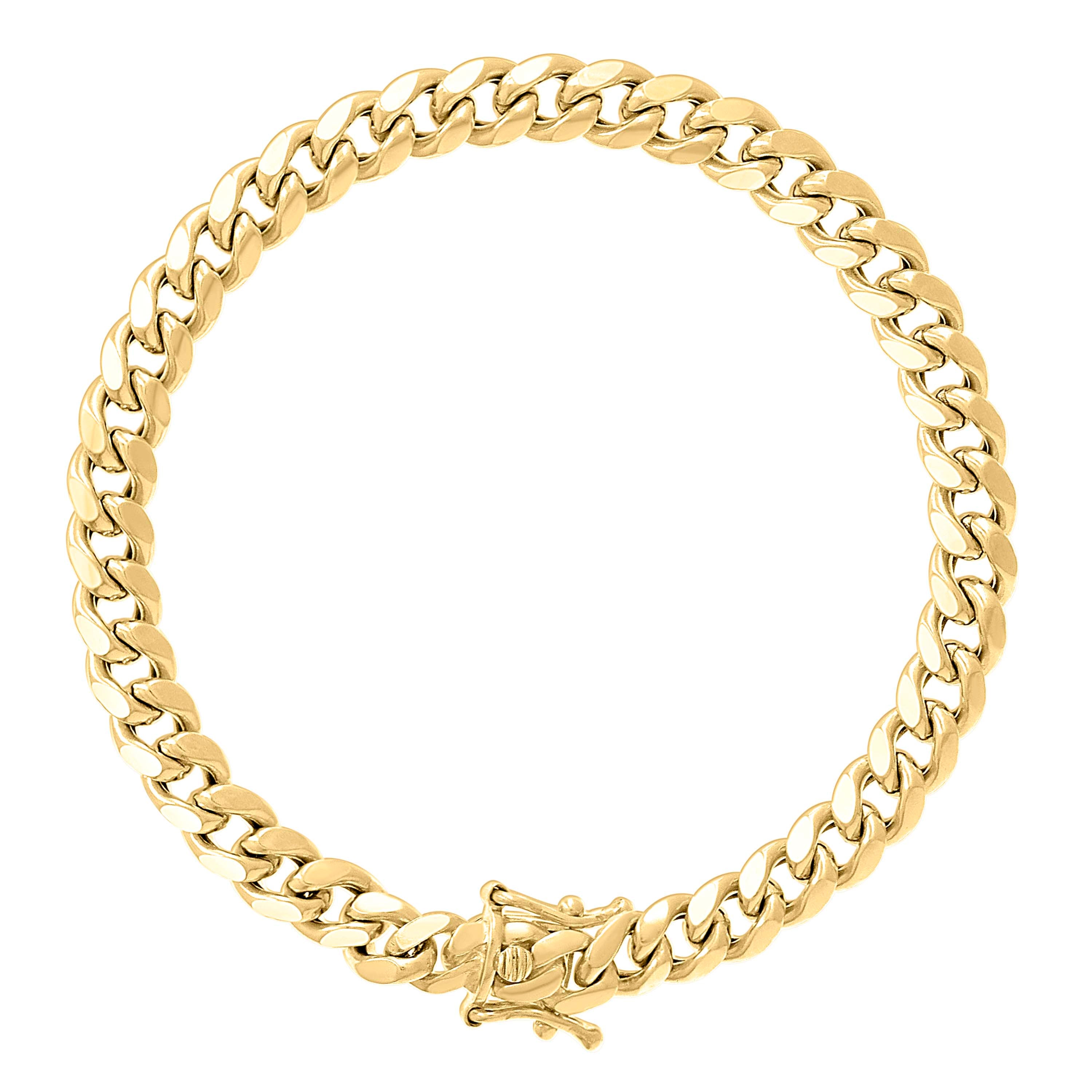 925 Sterling Silver Hollow Miami Cuban Chain Yellow 120 4.1mm