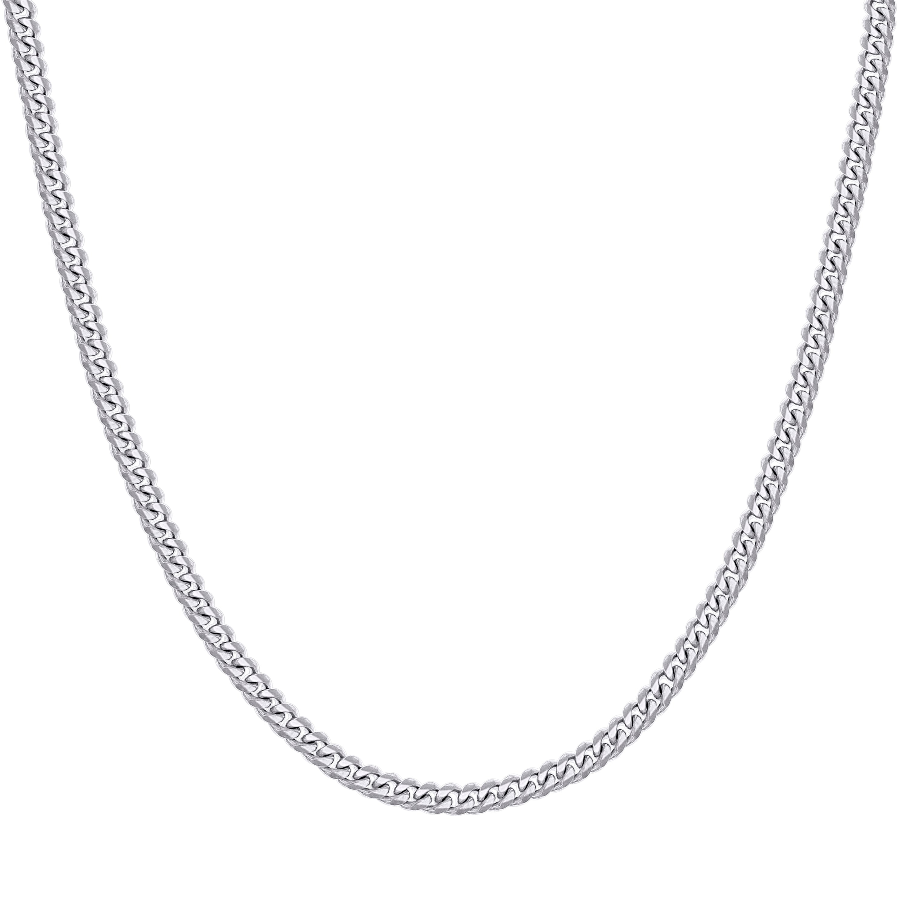 925 Sterling Silver Solid Miami Cuban Chain Silver 060 2mm