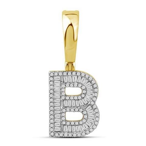 10K Yellow 0.54Ct D-Baguette Initial B