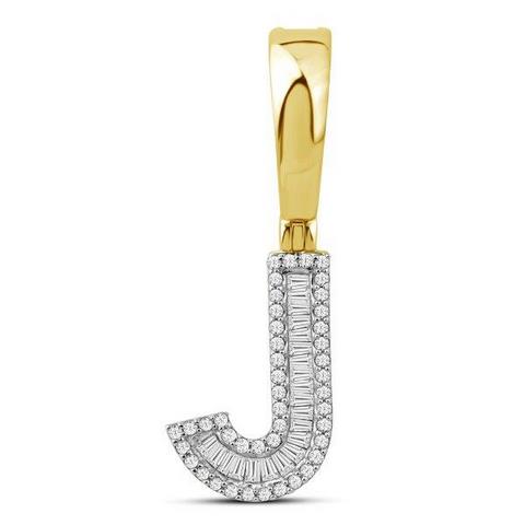 10K Yellow 0.27Ct D-Baguette Initial J