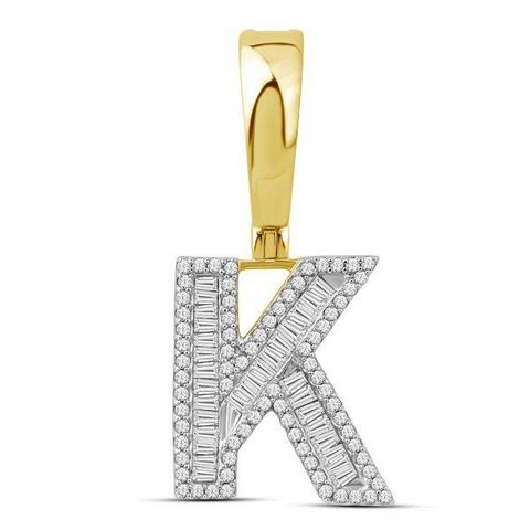 10K Yellow 0.46Ct D-Baguette Initial K