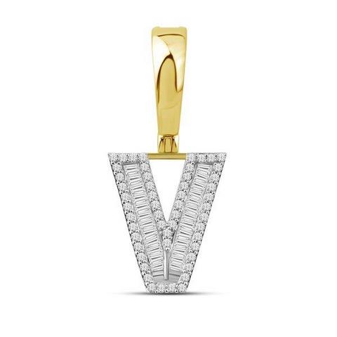 10K Yellow 0.33Ct D-Baguette Initial V