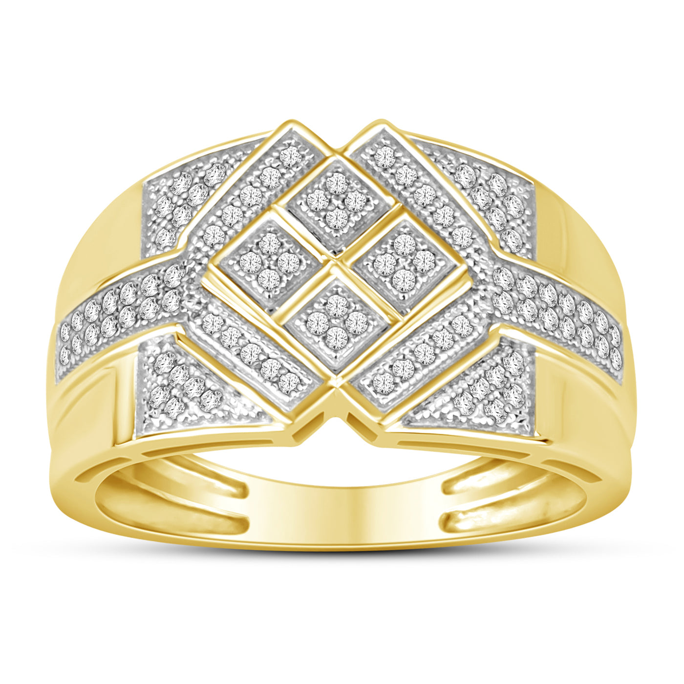 10K Yellow 0.25Ct D-Mens Micropave Ring