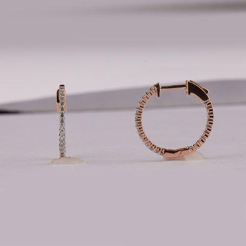 14K Pink 0.50Ct D- Earrings Hoops
