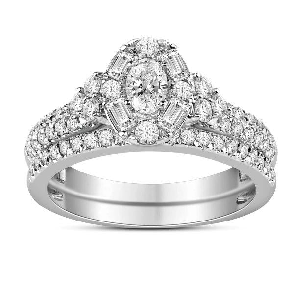 14K White 1.00Ct D-Ladies Rings