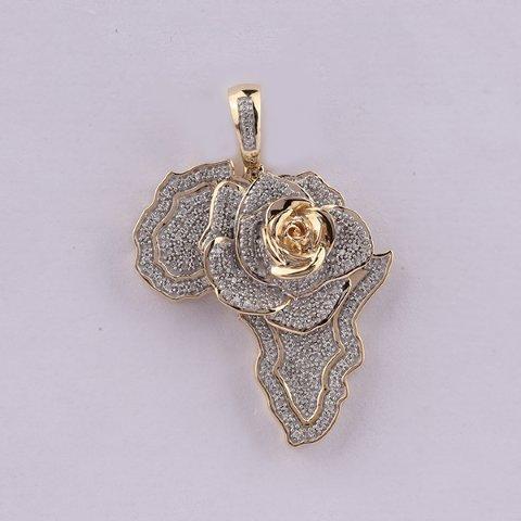 10K Yellow 0.50Ct D-Map & Flower
