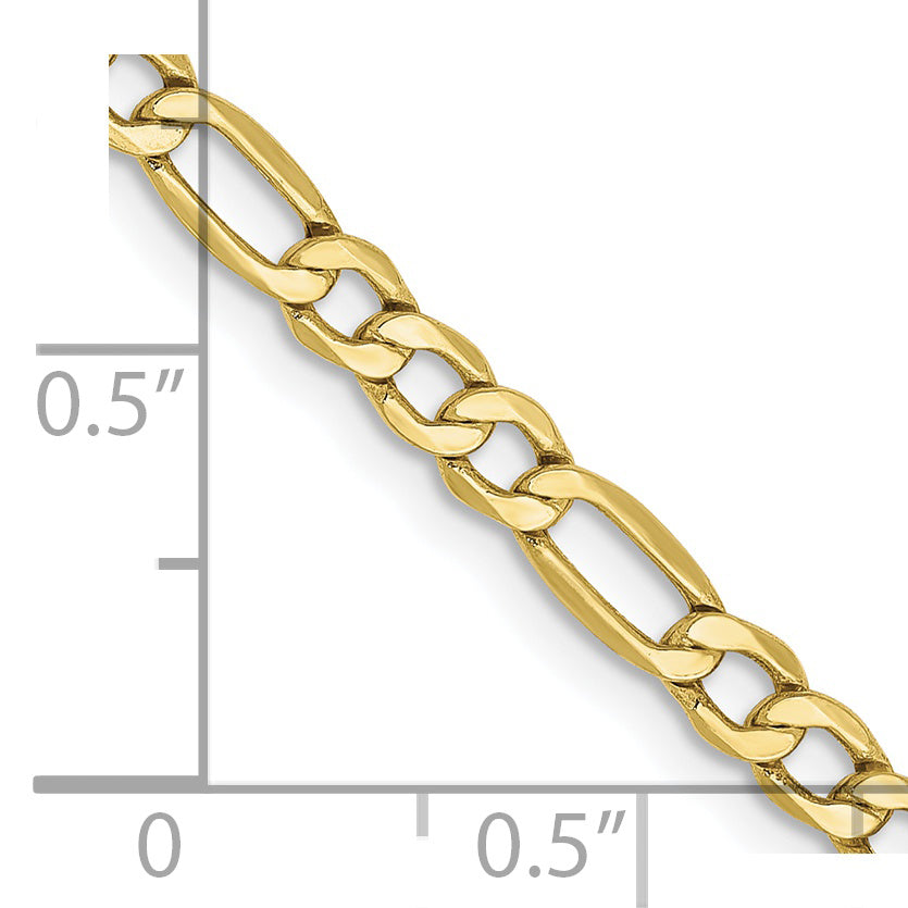 10K 3.5Mm Semi-Solid Figaro Chain