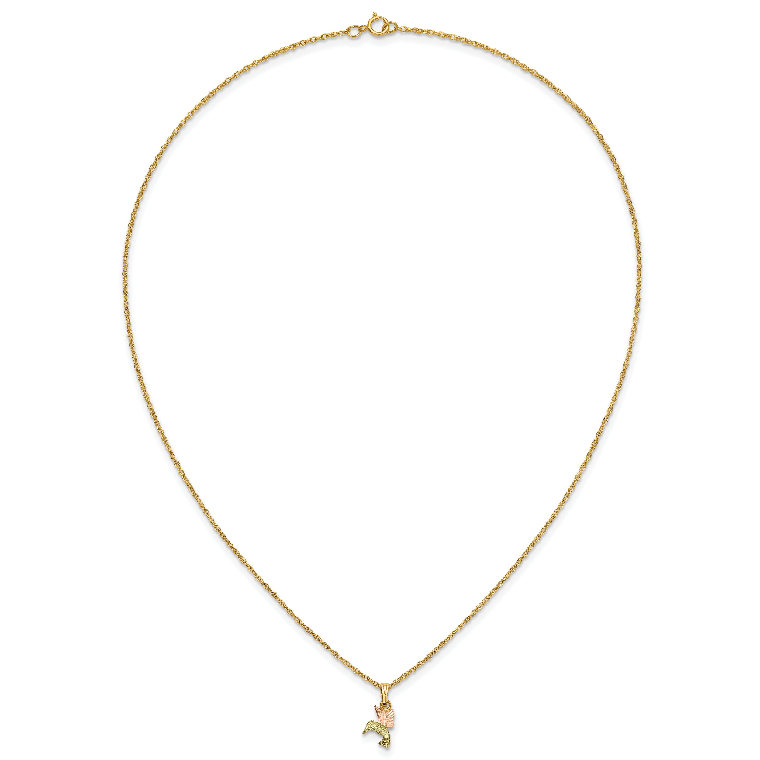 10k Tri-Color Black Hills Gold Hummingbird Necklace