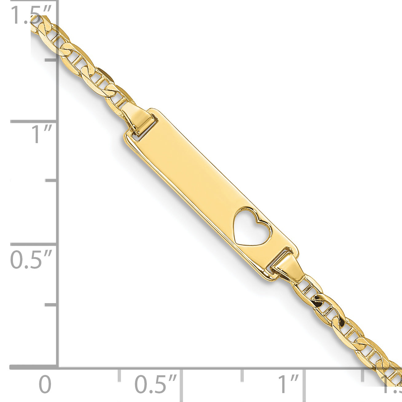 10K Flat Anchor Link Id Bracelet