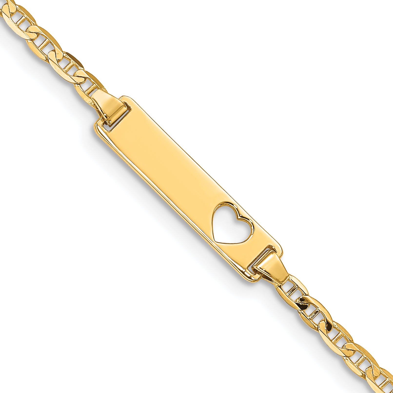 10K Flat Anchor Link Id Bracelet