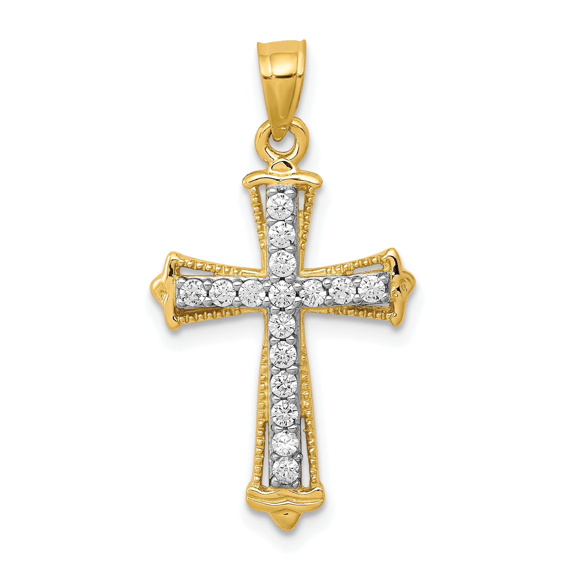 10k CZ Cross Pendant