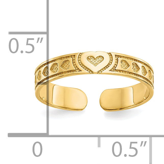 10k Heart Toe Ring