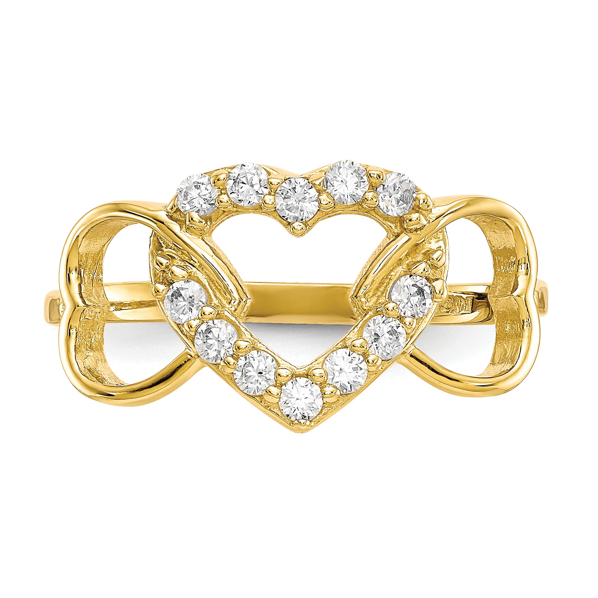 10k CZ Heart Ring