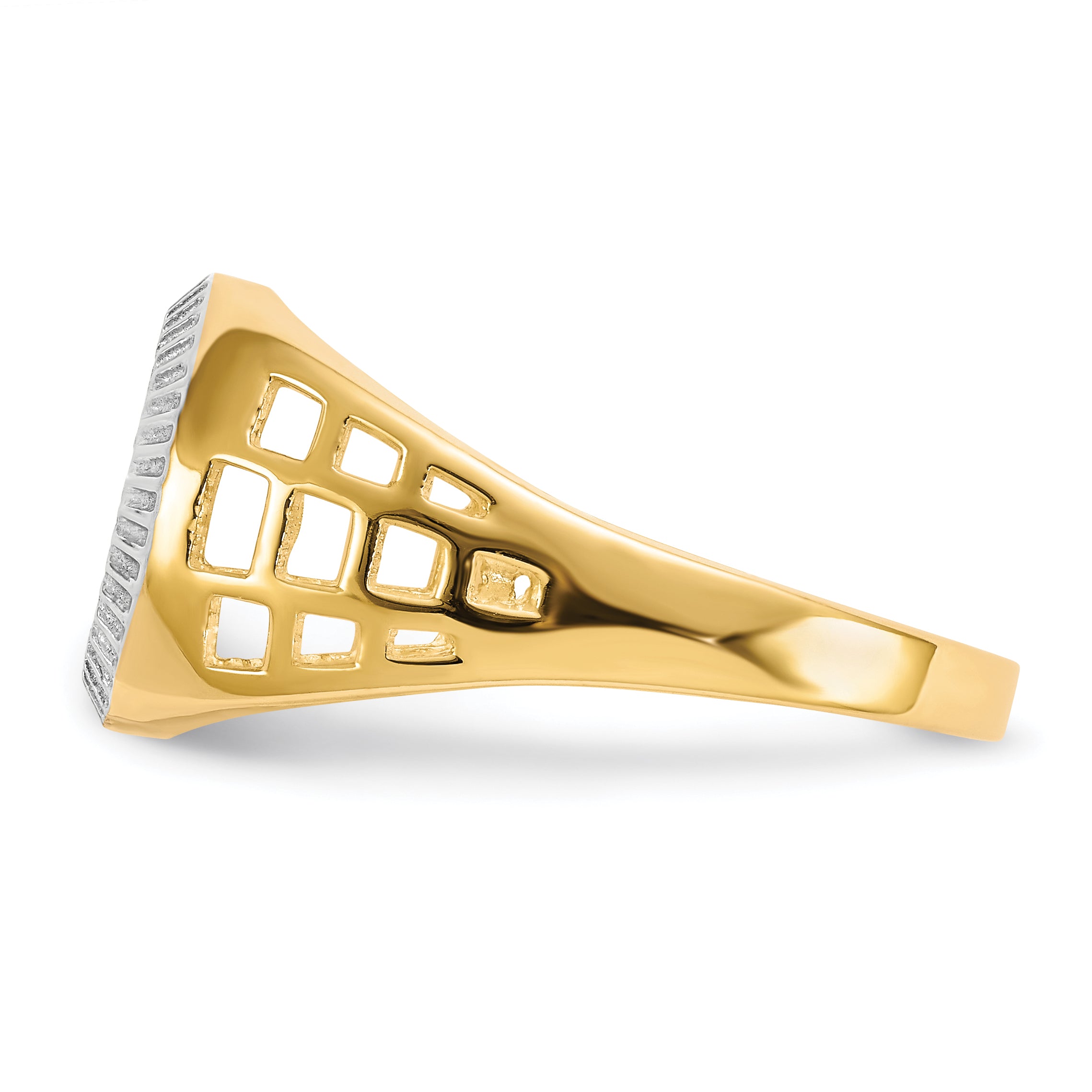 10K w/Rhodium Men'S CZ Cluster Ring