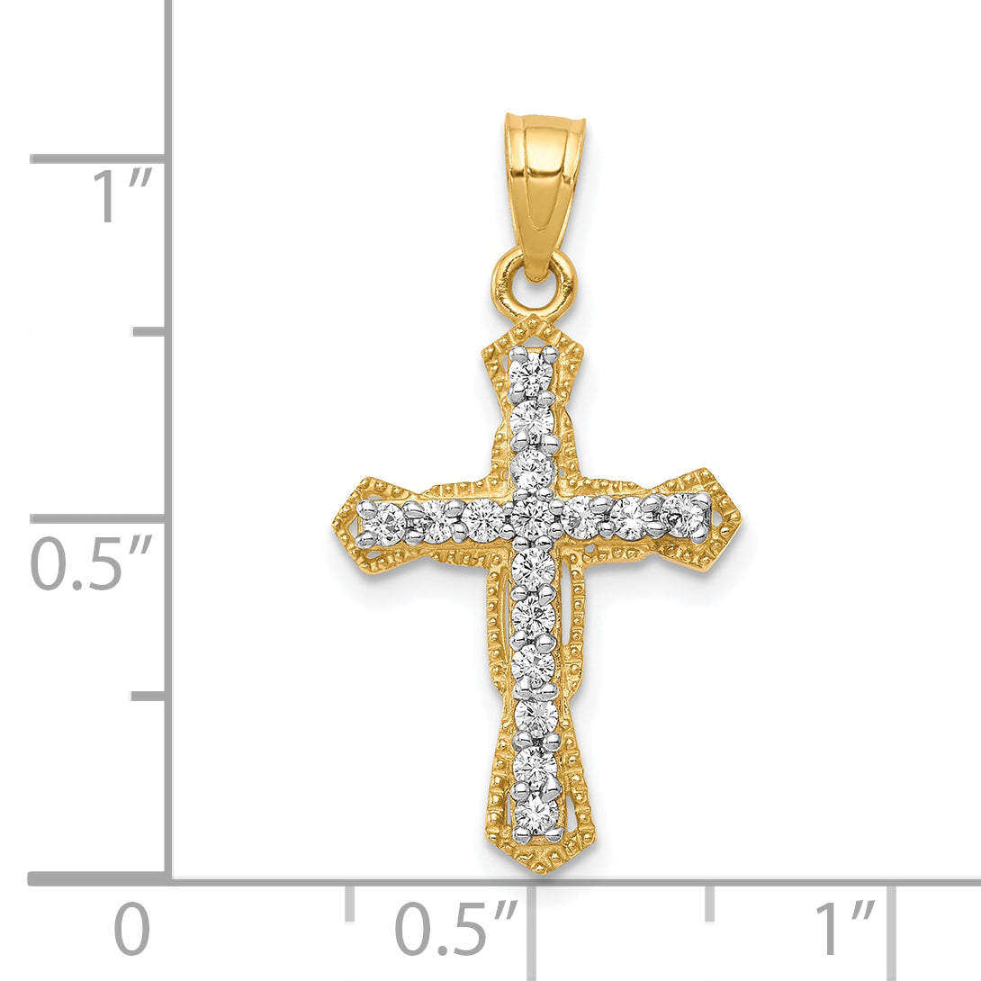 10k CZ Cross Pendant