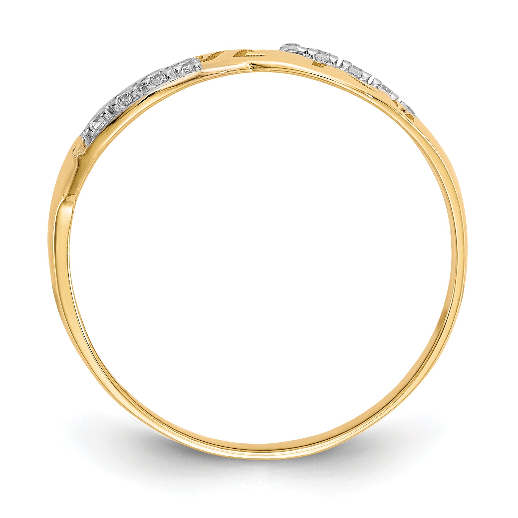 10K w/Rhodium CZ I LOVE YOU Ring