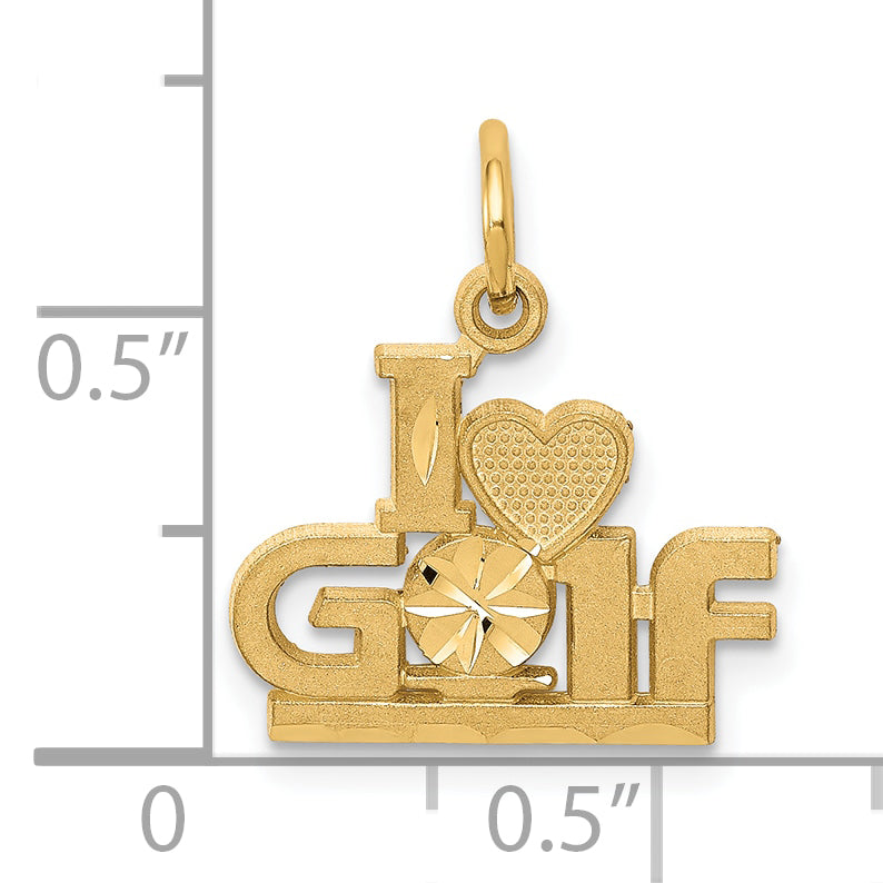 10K I HEART GOLF Charm