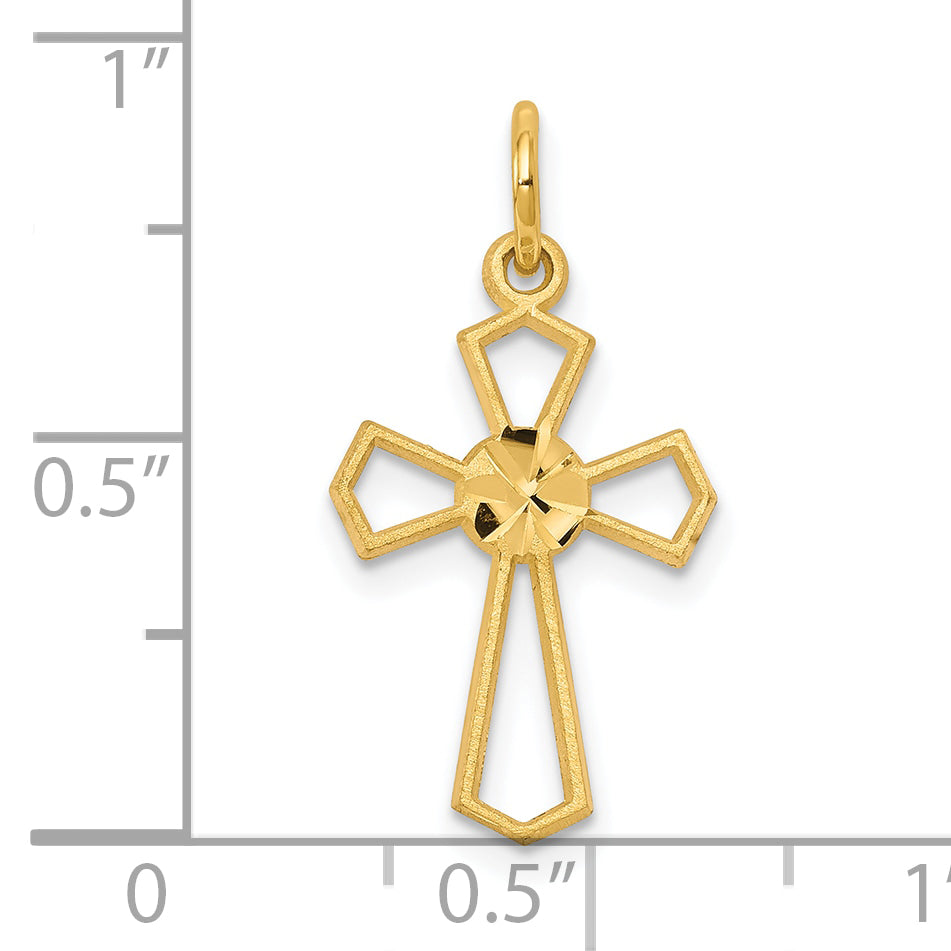 10k Yellow Cross Charm
