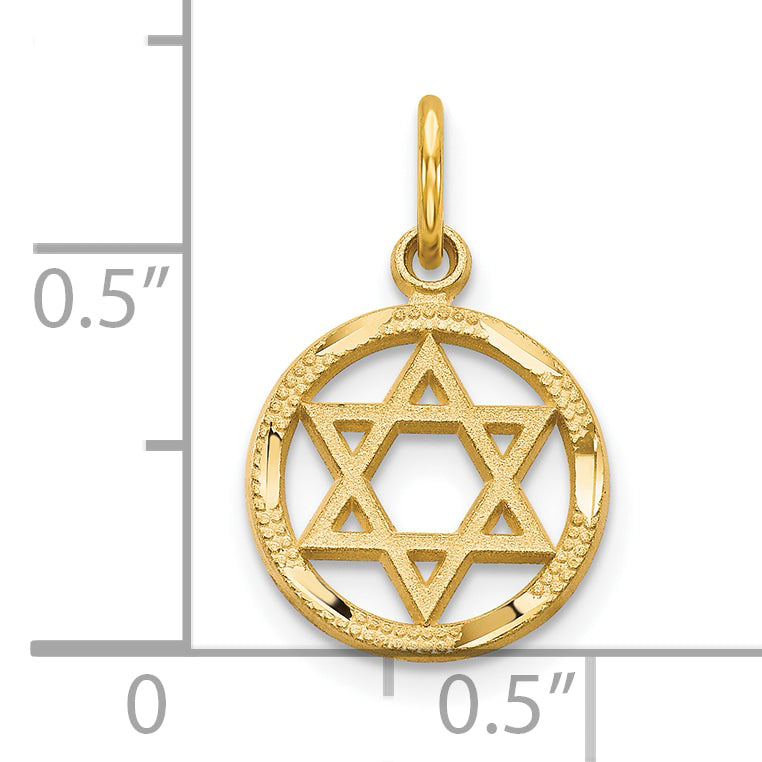 10K Star Of David Charm