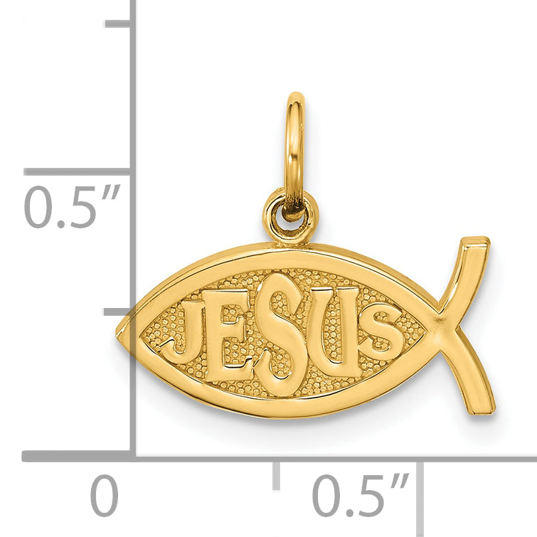 10K Jesus Fish Charm