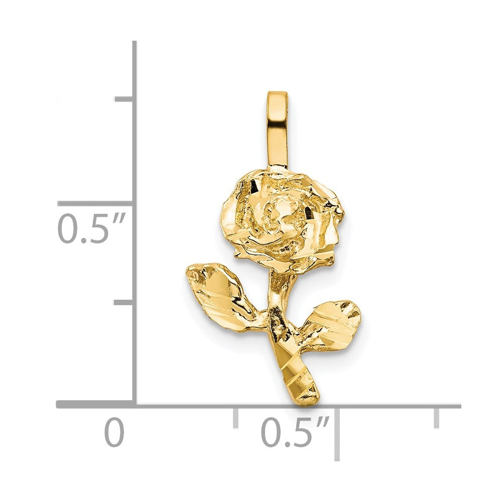 10k Yellow Gold Rose Charm