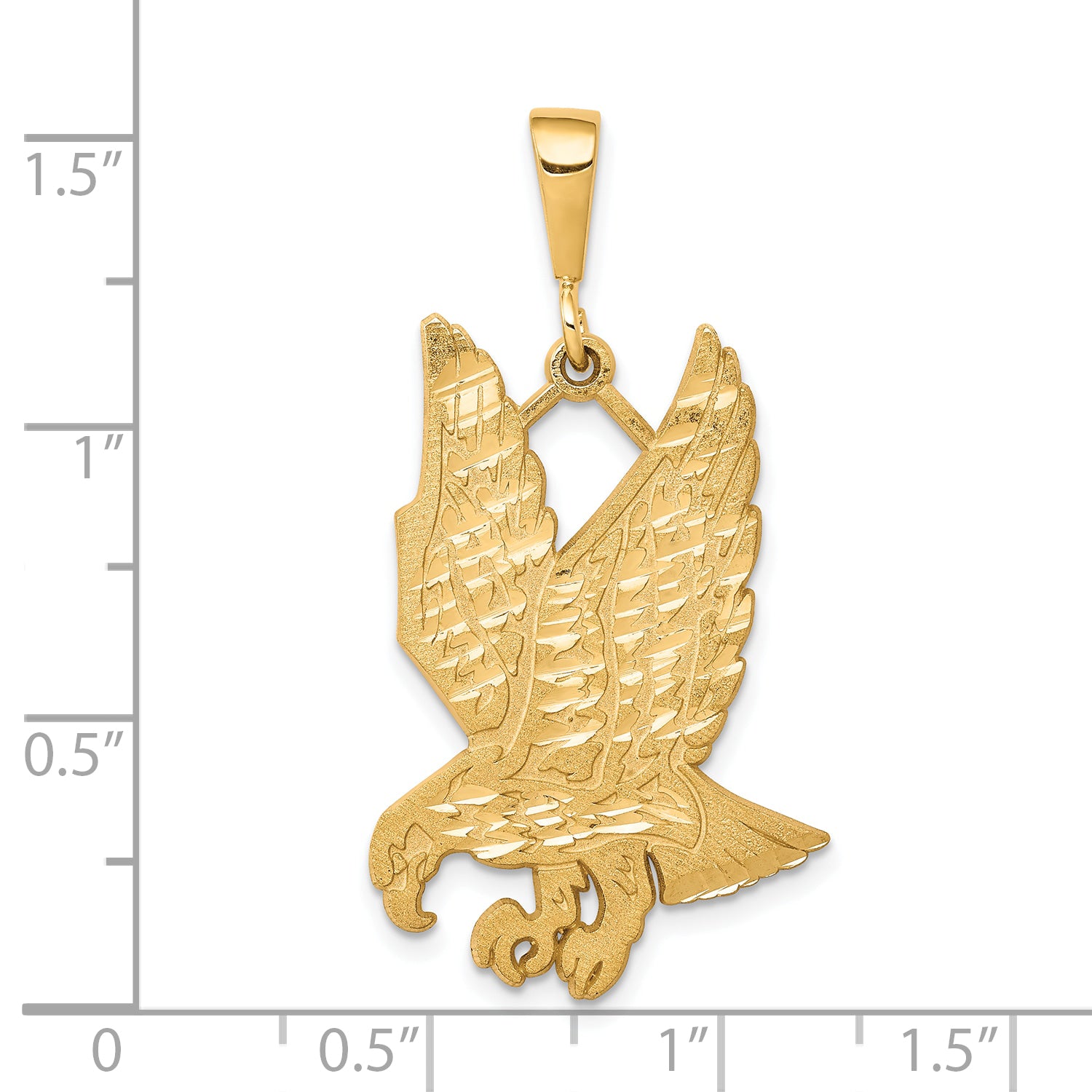 10k Solid Diamond-cut Eagle Charm