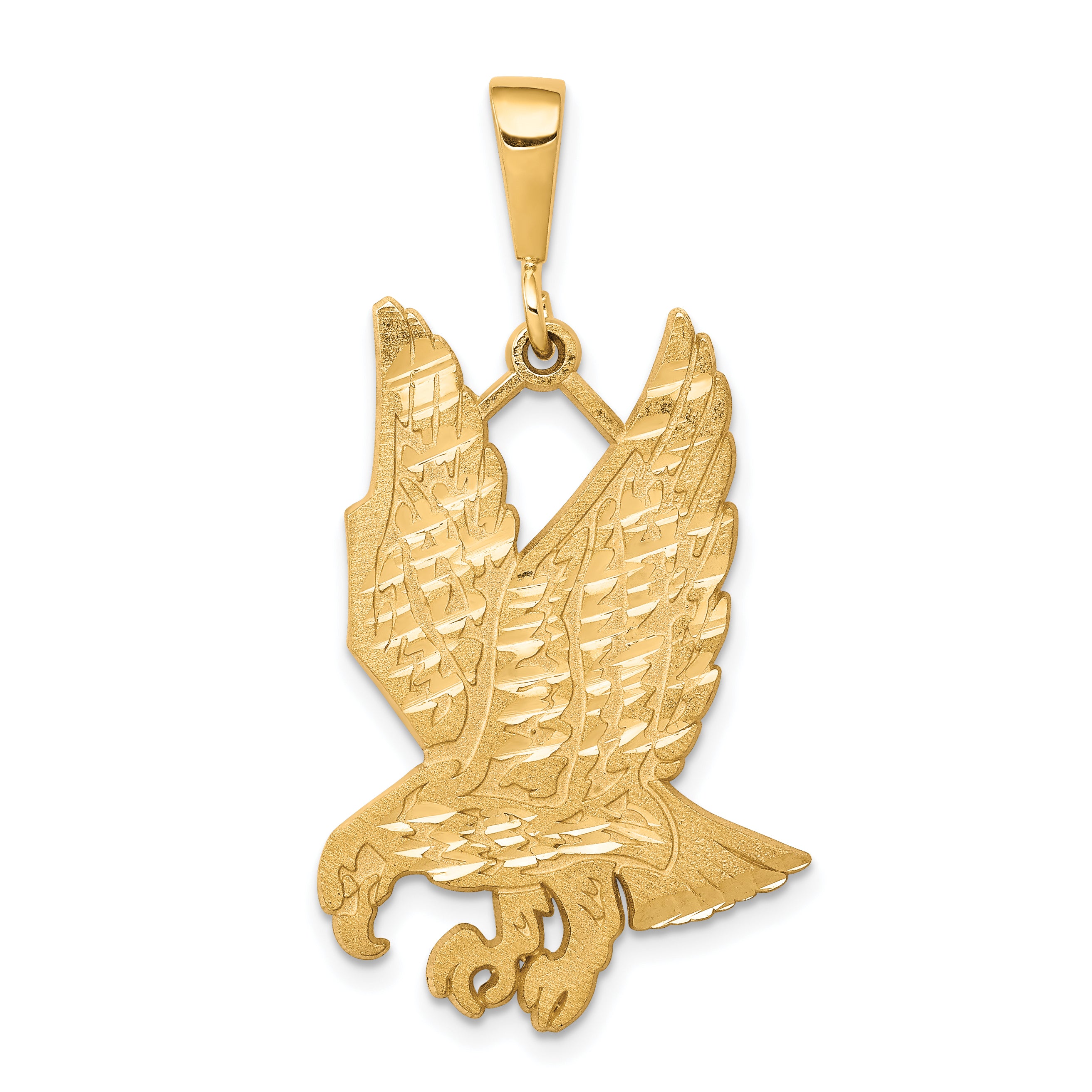 10k Solid Diamond-cut Eagle Charm