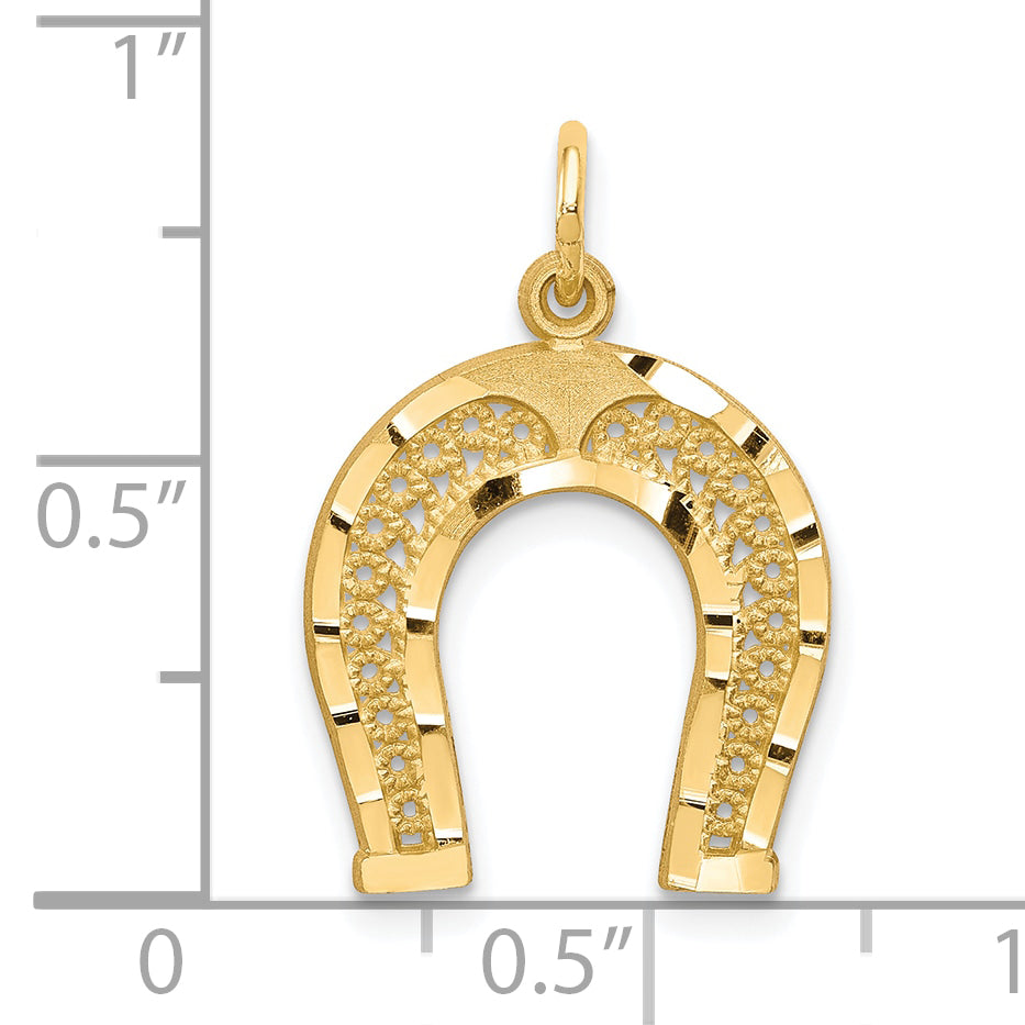 10k Horseshoe Charm