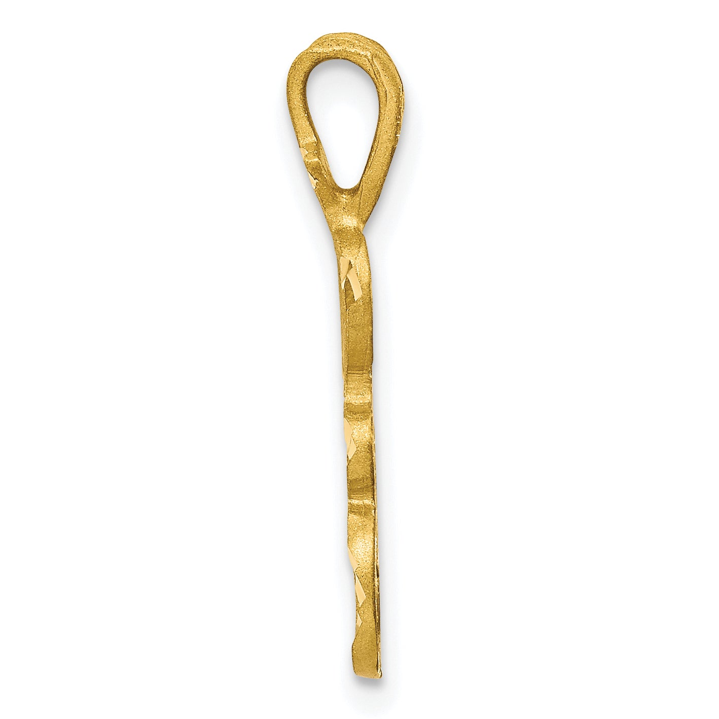 10k Diamond-cut Grooved Initial A Charm