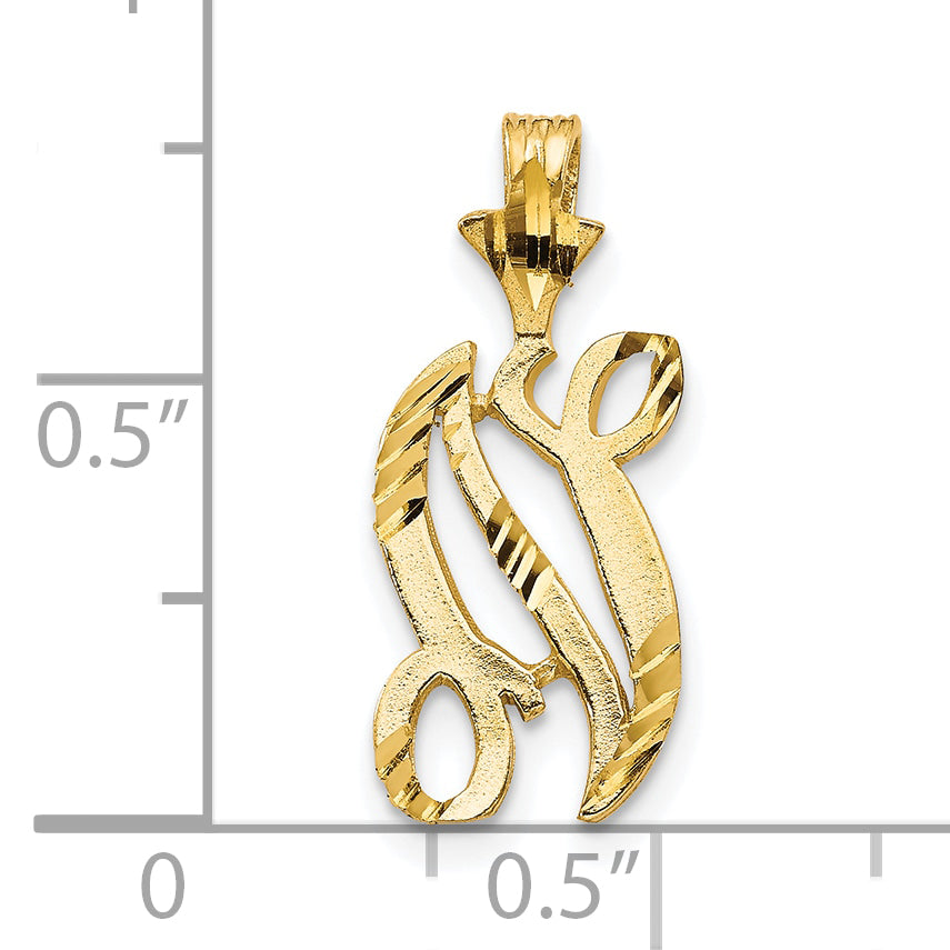 10k Initial N Pendant