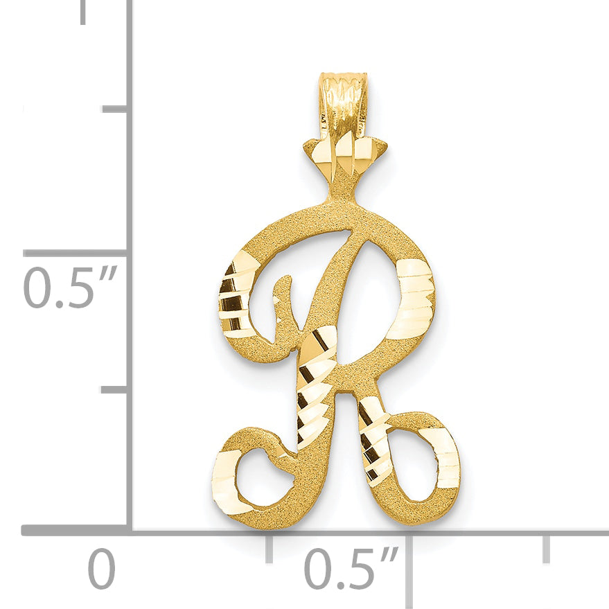 10k Initial R Pendant