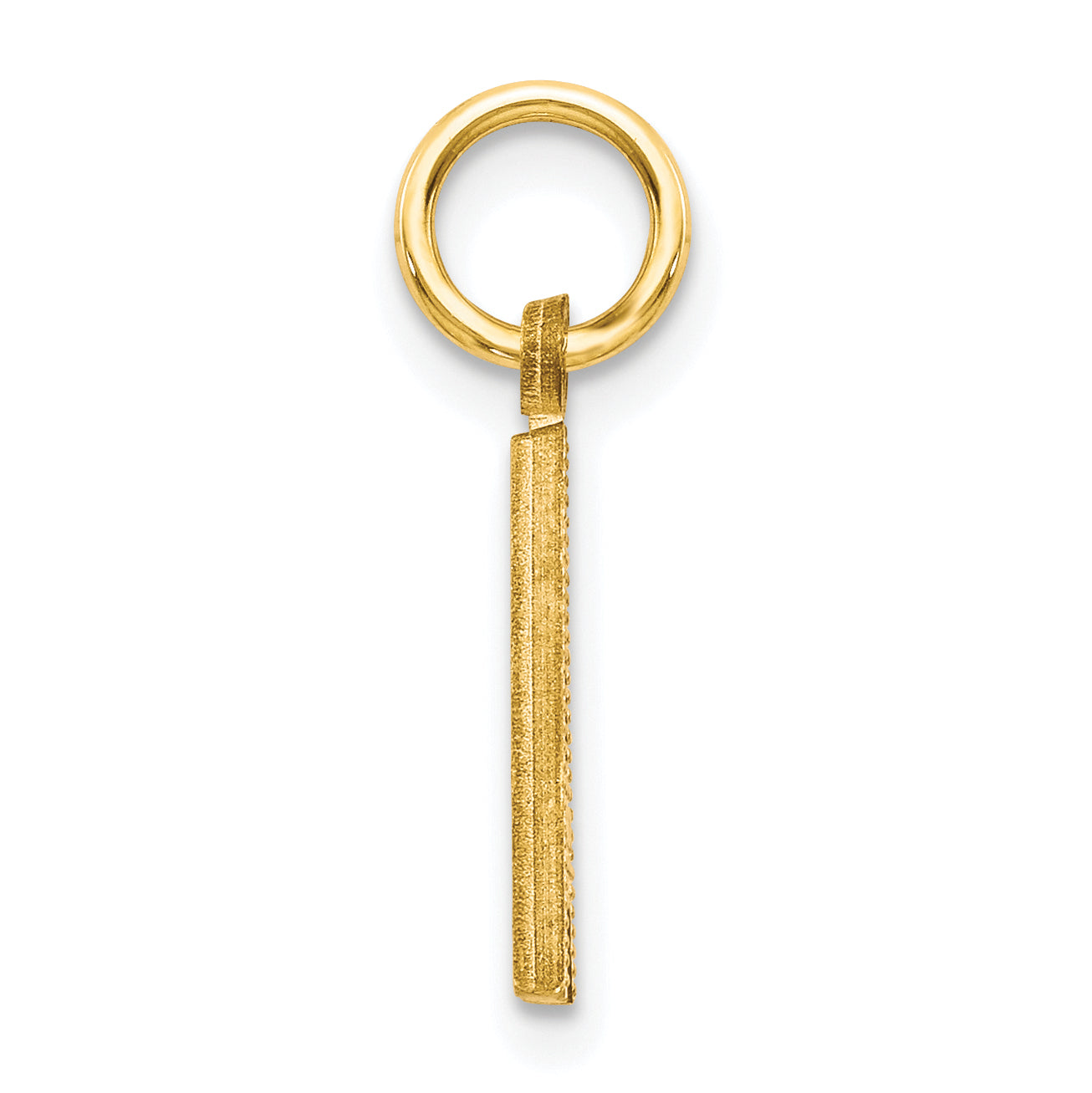 10K Satin Diamond-cut Initial A Charm