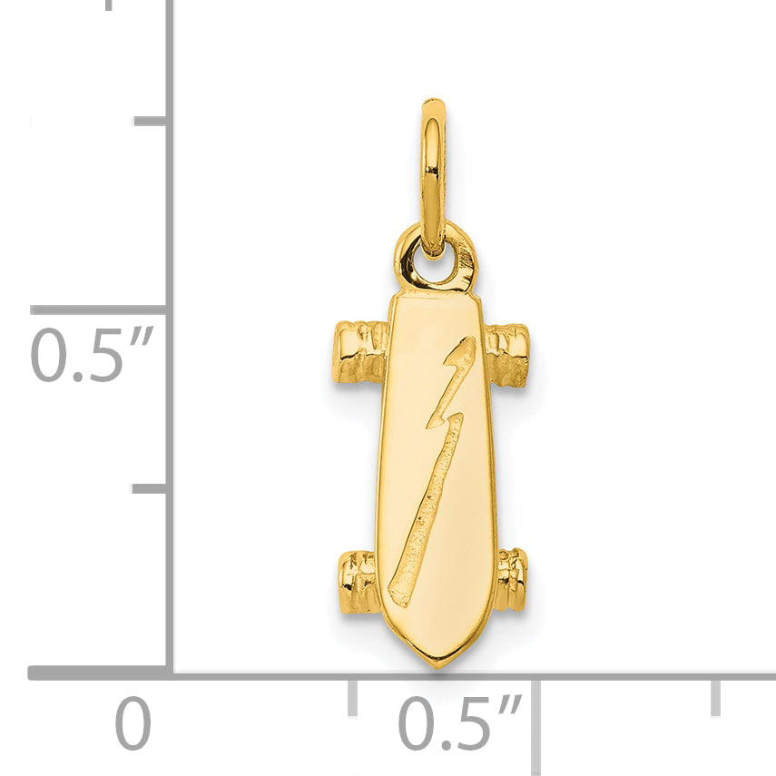 10K Solid 3-D Skateboard Charm