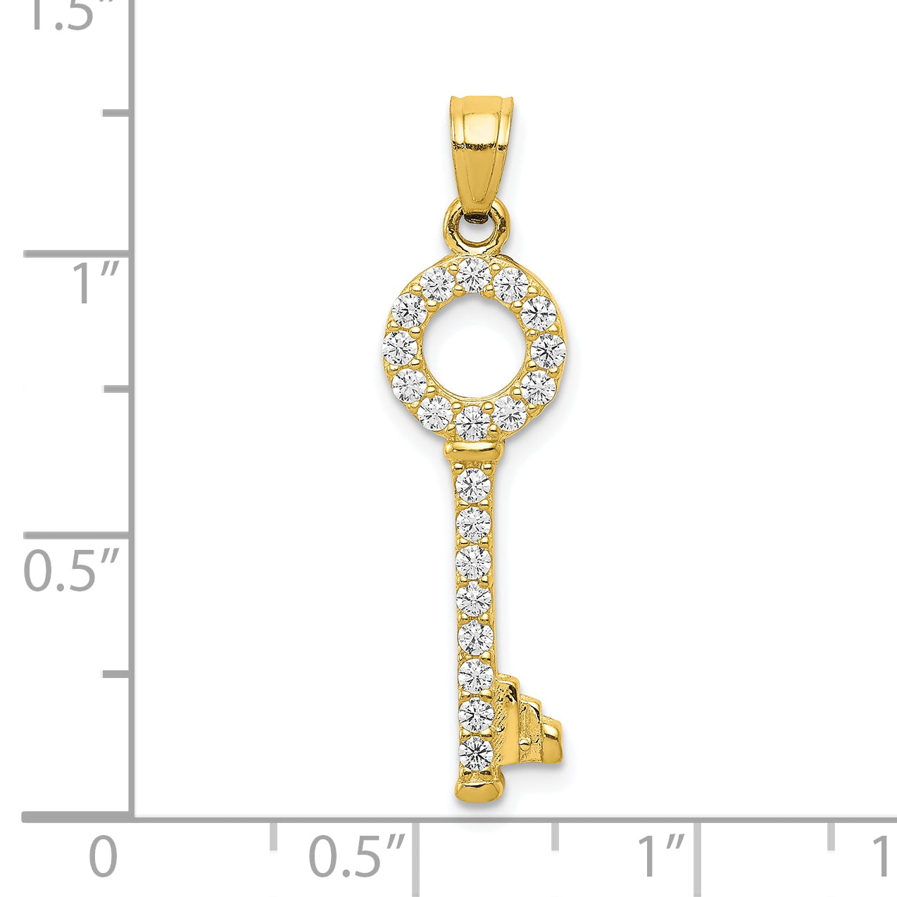 10k CZ Key Pendant