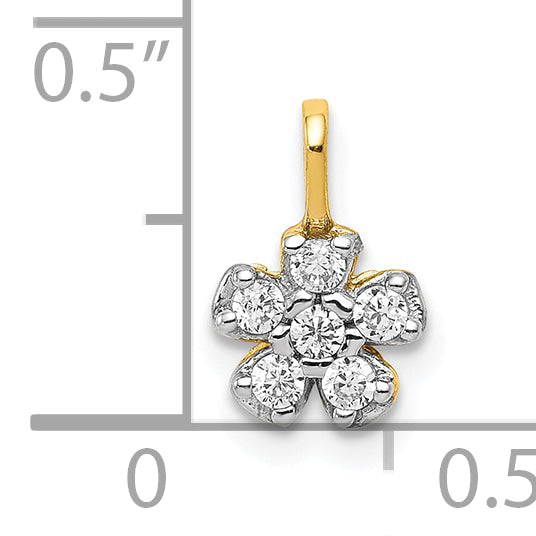 10k Small CZ Flower Charm