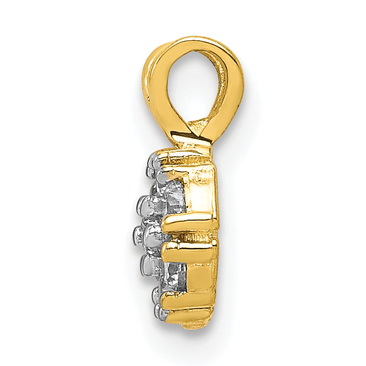 10k Small CZ Flower Charm