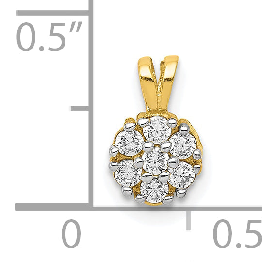 10k Small CZ Flower Charm