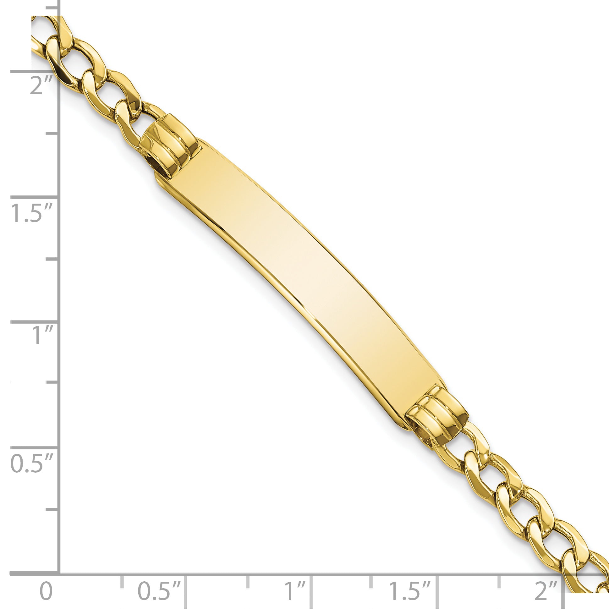 10K Semi-Solid Curb Link Id Bracelet